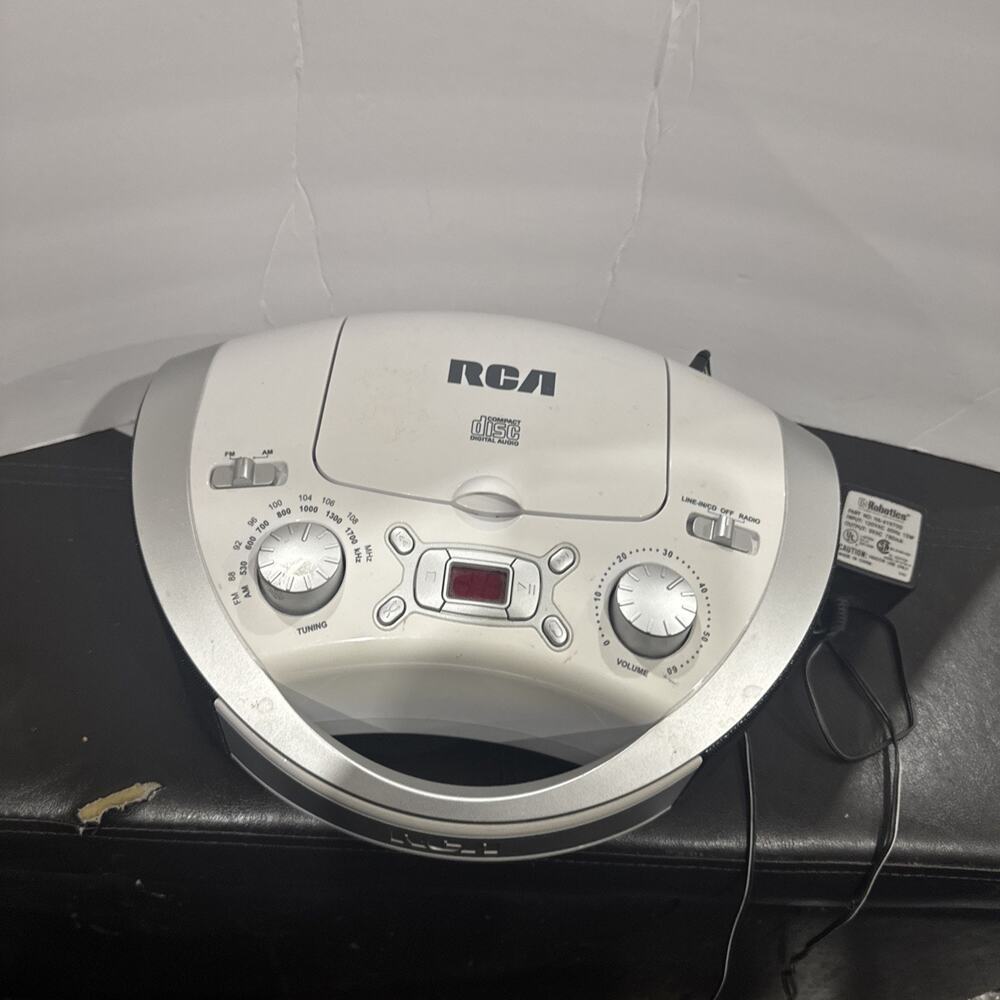 RCA Portable CD Player Boombox AM FM Radio Stereo Digital Display AC Adapter